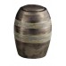 Ceramic Urn – Brown with Grey Textured Stripes.
